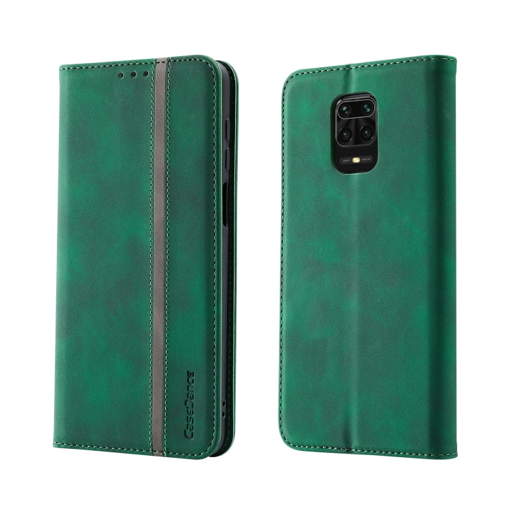 For Xiaomi Redmi Note 9 Pro Splicing Skin Feel Magnetic Leather Phone Case