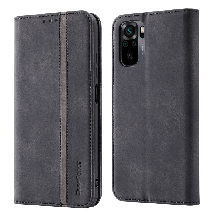 For Xiaomi Redmi Note 10 4G Splicing Skin Feel Magnetic Leather Phone Case