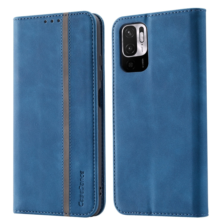 For Xiaomi Redmi Note 10 5G Splicing Skin Feel Magnetic Leather Phone Case