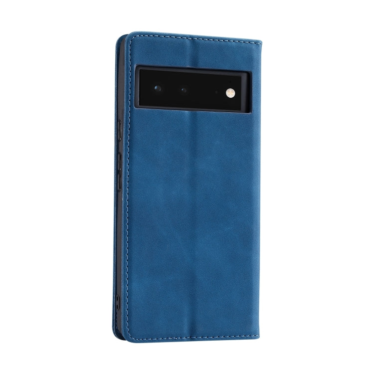 For Google Pixel 6 Pro Splicing Skin Feel Magnetic Leather Phone Case