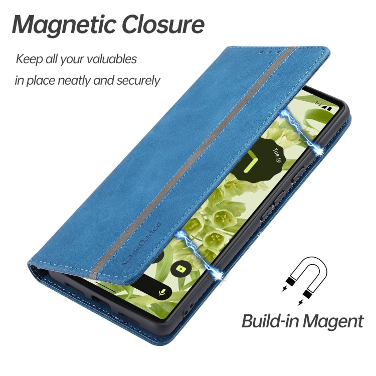 For Google Pixel 6 Pro Splicing Skin Feel Magnetic Leather Phone Case