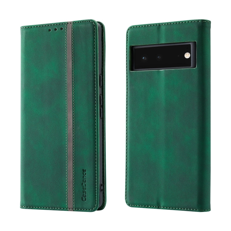 For Google Pixel 6 Pro Splicing Skin Feel Magnetic Leather Phone Case
