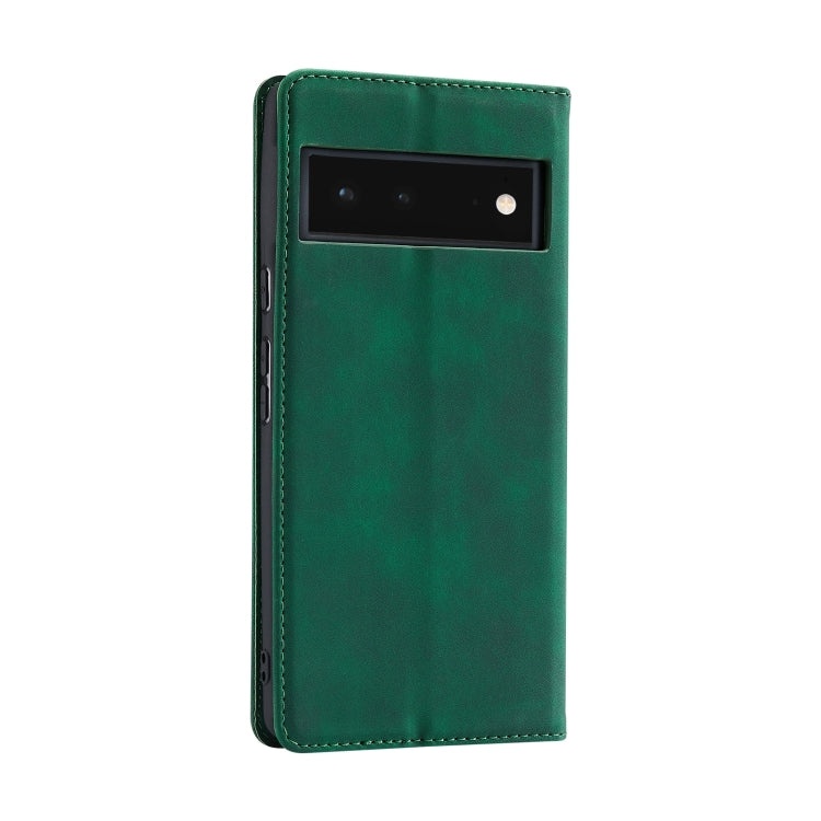 For Google Pixel 6 Pro Splicing Skin Feel Magnetic Leather Phone Case