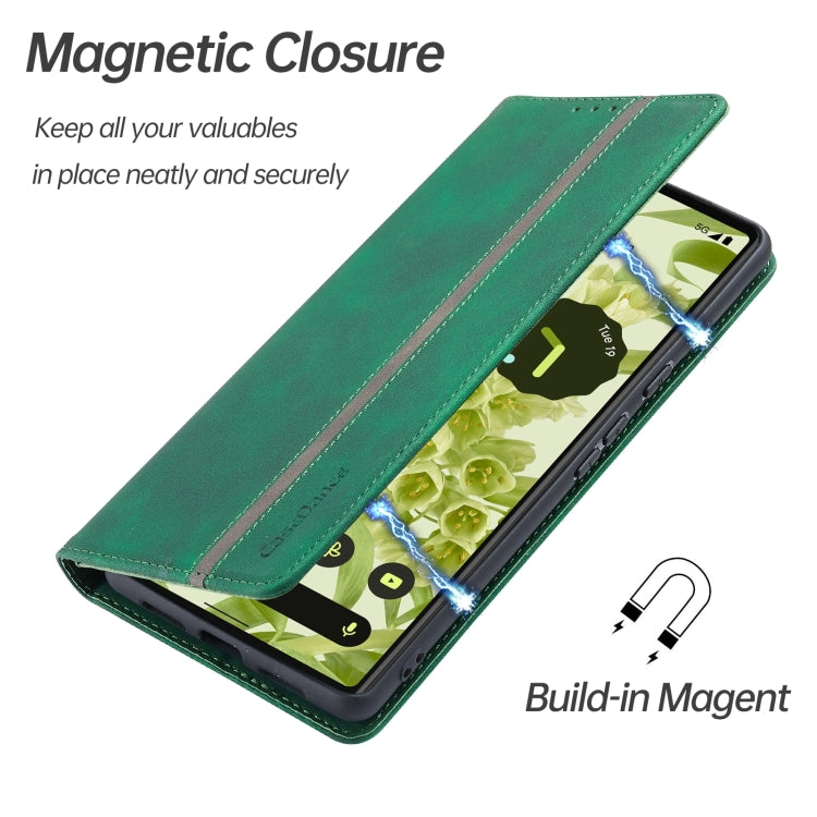For Google Pixel 6 Pro Splicing Skin Feel Magnetic Leather Phone Case