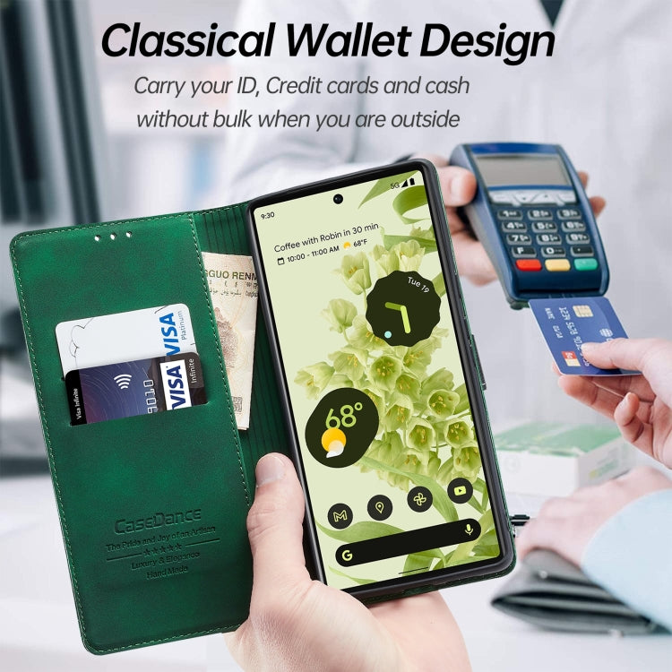 For Google Pixel 6 Pro Splicing Skin Feel Magnetic Leather Phone Case
