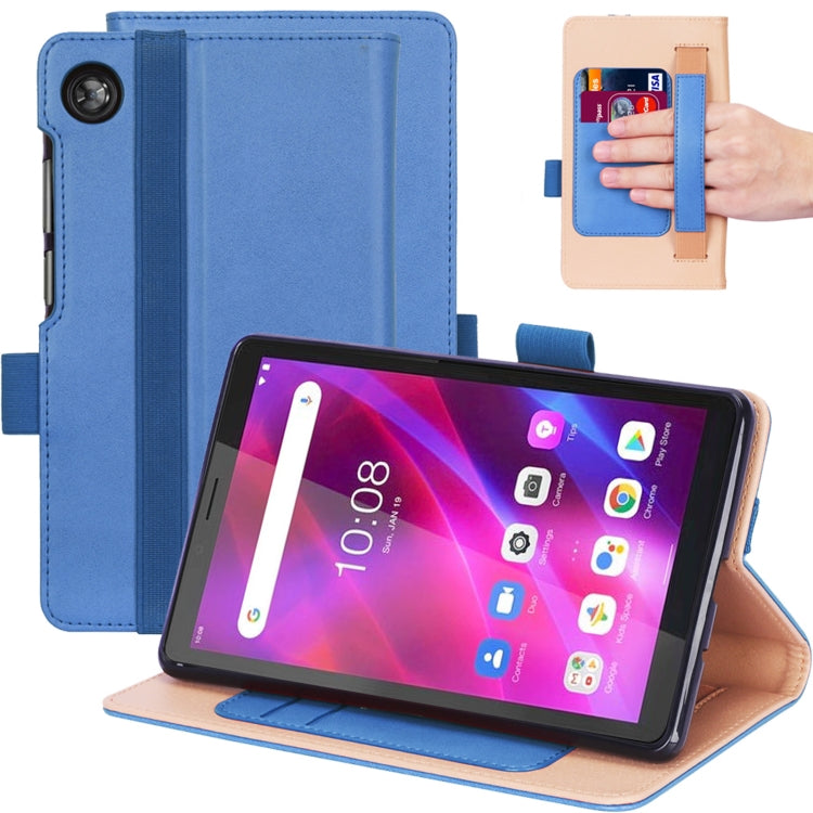 For Lenovo Tab M7 TB-7305F / M7 3rd Gen WY-2099A Retro Texture PU Leather Tablet Case with 2 Card Slots & Hand Strap