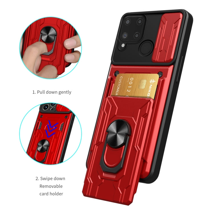 For OPPO Realme C25 / C15 Sliding Camshield Card Phone Case