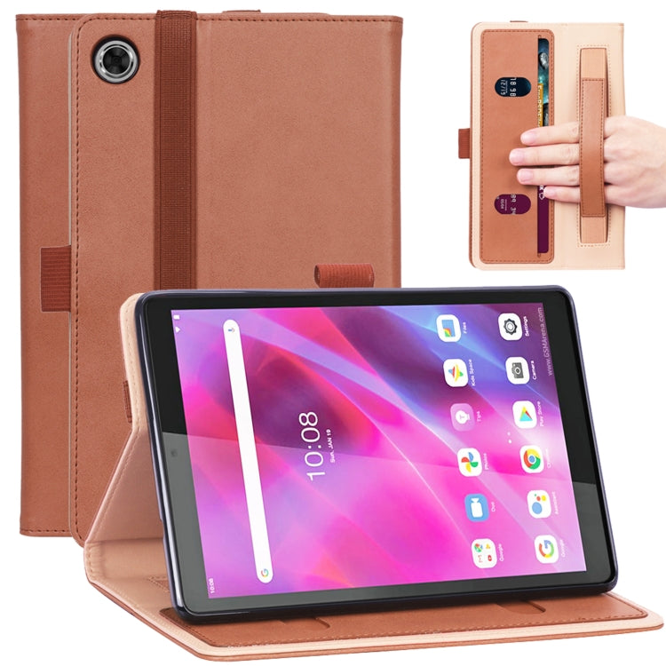 For Lenovo Tab M8 HD TB-8505F / Tab M8 3rd Gen WY-2099 Retro Texture PU Leather Tablet Case with Card Slots & Hand Strap