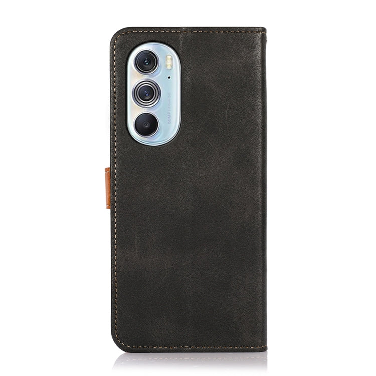 For Motorola Edge X30 KHAZNEH Dual-color Cowhide Texture Flip Leather Phone Case