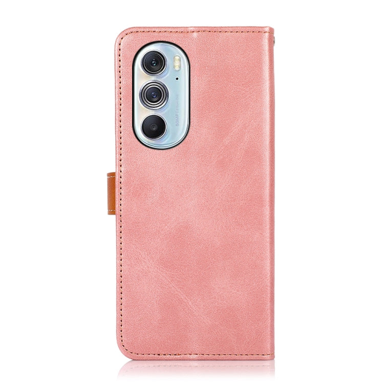 For Motorola Edge X30 KHAZNEH Dual-color Cowhide Texture Flip Leather Phone Case