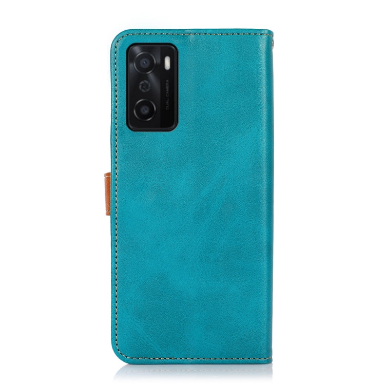 For OPPO A55s 5G JP Version KHAZNEH Dual-color Cowhide Texture Flip Leather Phone Case