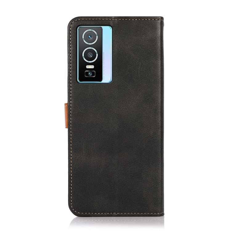 For vivo Y76s 5G / Y76 KHAZNEH Dual-color Cowhide Texture Flip Leather Phone Case