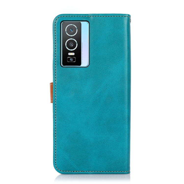 For vivo Y76s 5G / Y76 KHAZNEH Dual-color Cowhide Texture Flip Leather Phone Case