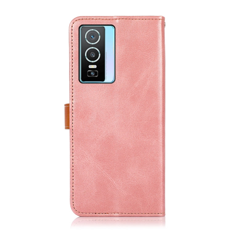For vivo Y76s 5G / Y76 KHAZNEH Dual-color Cowhide Texture Flip Leather Phone Case