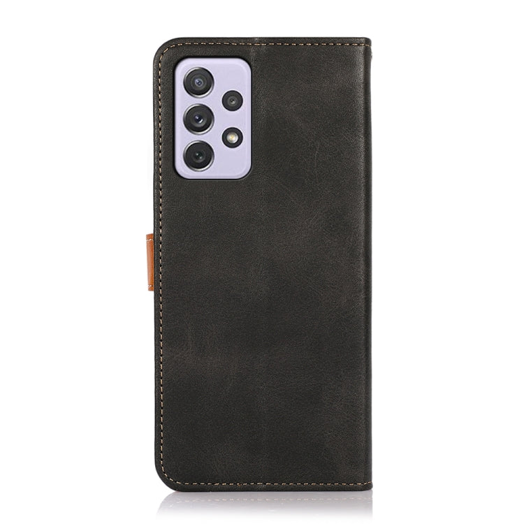 For Samsung Galaxy A73 5G KHAZNEH Dual-color Cowhide Texture Flip Leather Phone Case