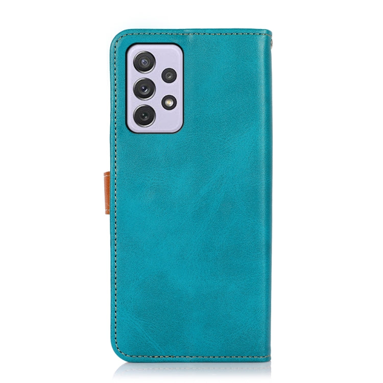 For Samsung Galaxy A73 5G KHAZNEH Dual-color Cowhide Texture Flip Leather Phone Case