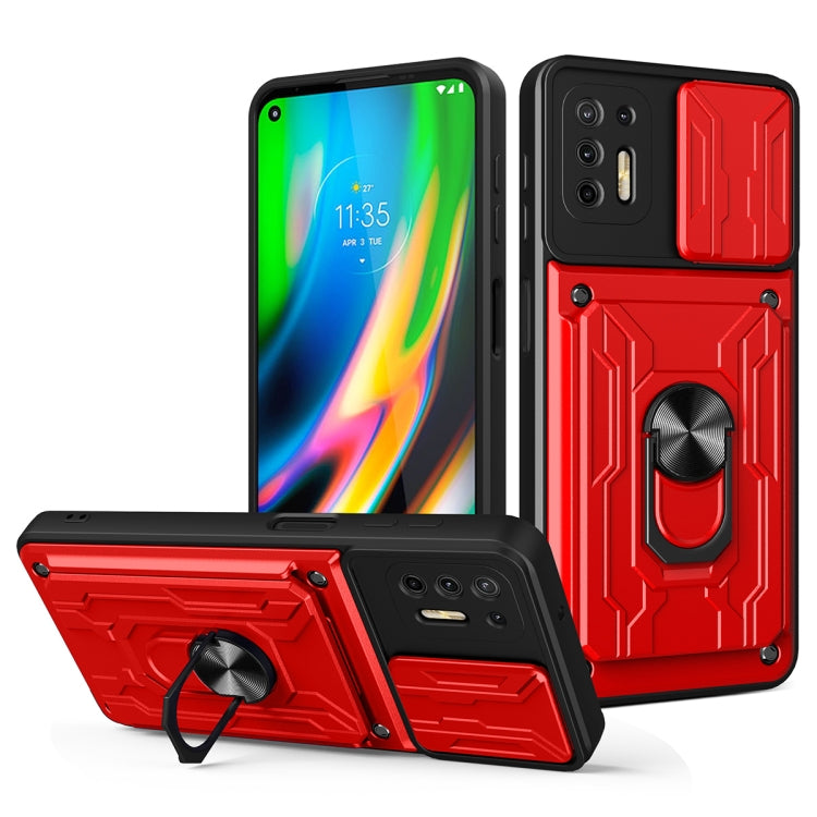 For Motorola Moto G9 Plus Sliding Camshield Card Phone Case