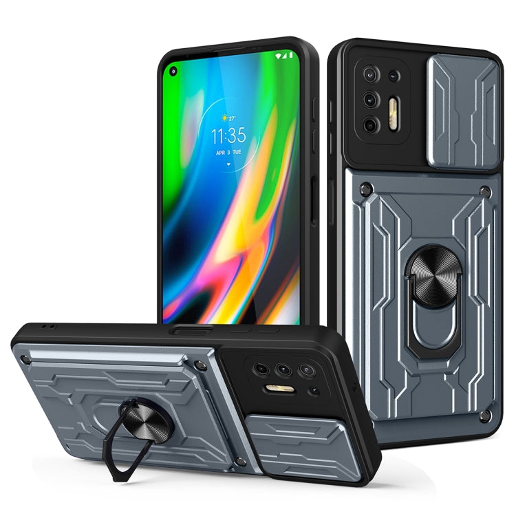 For Motorola Moto G9 Plus Sliding Camshield Card Phone Case