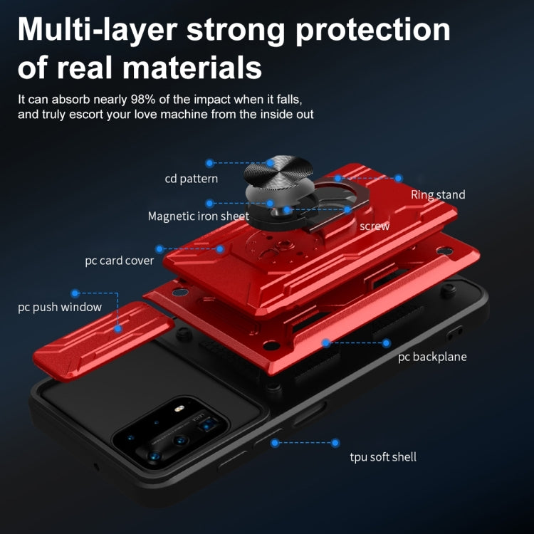 For Huawei Y6a Sliding Camshield Card Phone Case