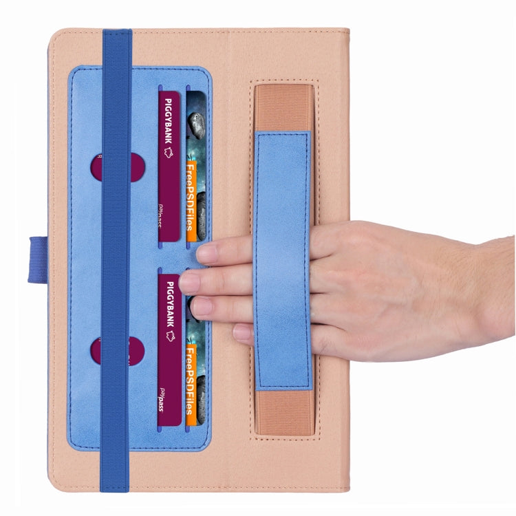 For Lenovo Tab K10 / M10 Plus 10.3 inch Retro Texture PU Leather Tablet Case with Card Slots & Hand Strap(Blue)