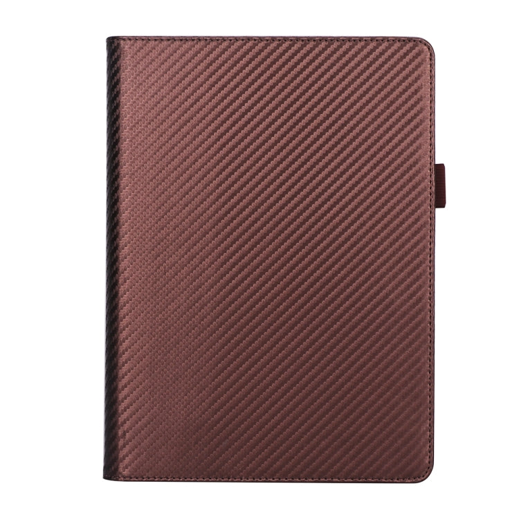 For Microsoft Surface Go 1 / 2 / 3 Carbon Fiber Straw Mat Texture PU Leather Tablet Case(Coffee)