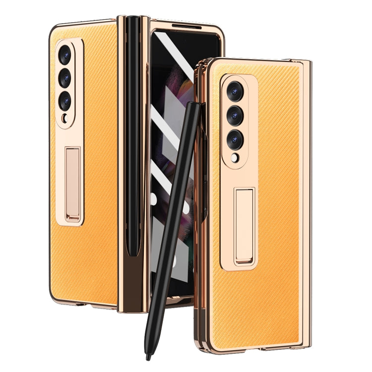 For Samsung Galaxy Z Fold3 5G Electroplated Hinge Pen Slot Kevlar Phone Case