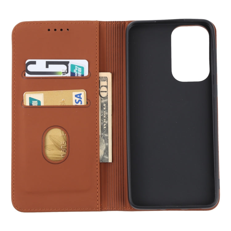 For Samsung Galaxy A33 5G Strong Magnetism Liquid Feel Leather Phone Case