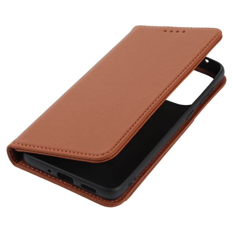 For Samsung Galaxy A33 5G Strong Magnetism Liquid Feel Leather Phone Case