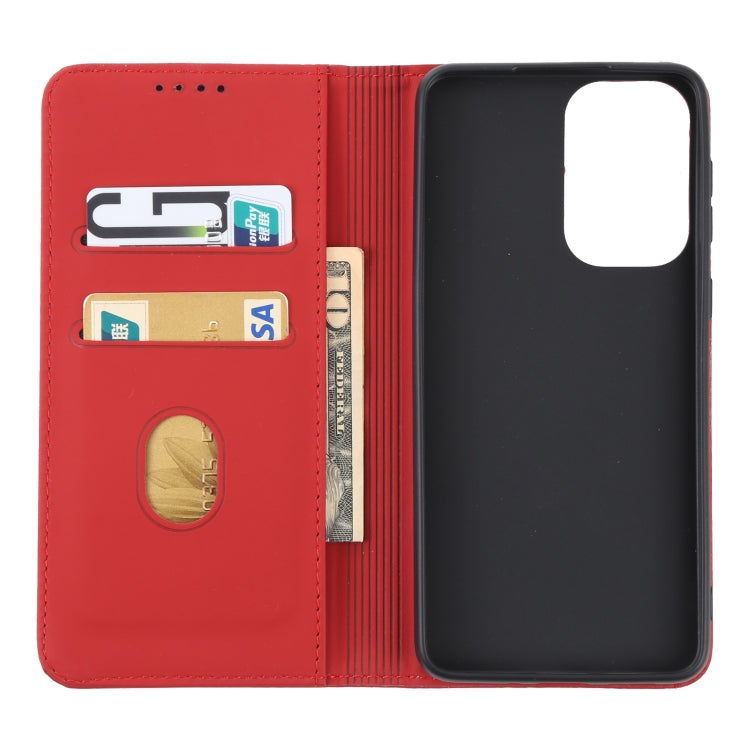 For Samsung Galaxy A33 5G Strong Magnetism Liquid Feel Leather Phone Case