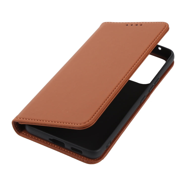 For Samsung Galaxy A53 5G Strong Magnetism Liquid Feel Leather Phone Case