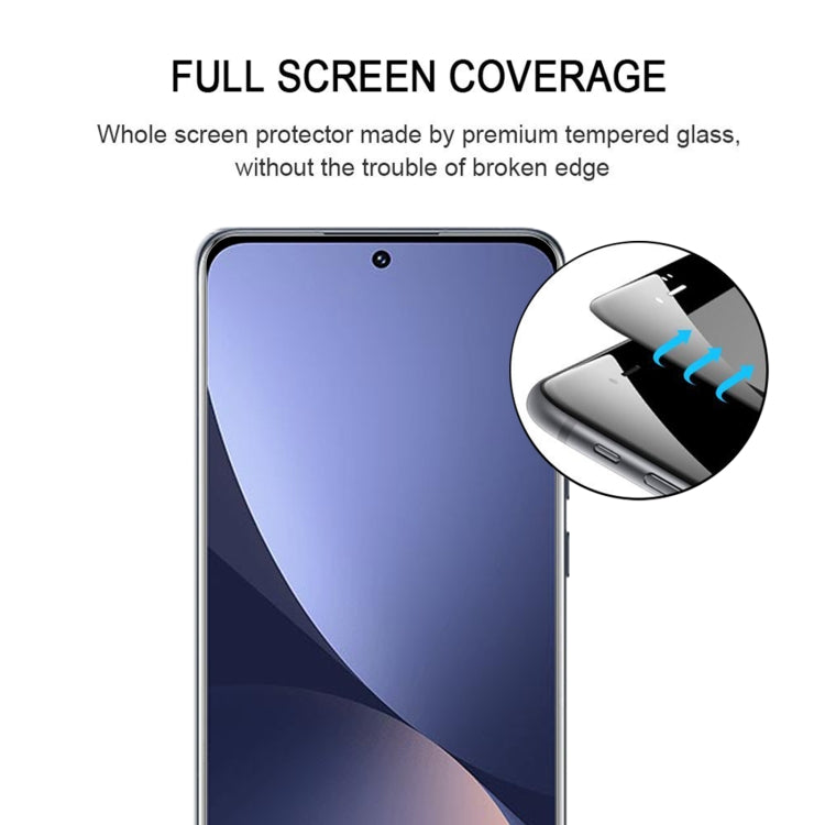 Full Glue 9H HD 3D Curved Edge Tempered Glass Film For Xiaomi 12X / 12(Black)