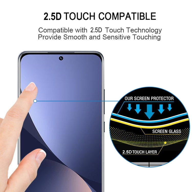 Full Glue 9H HD 3D Curved Edge Tempered Glass Film For Xiaomi 12X / 12(Black)