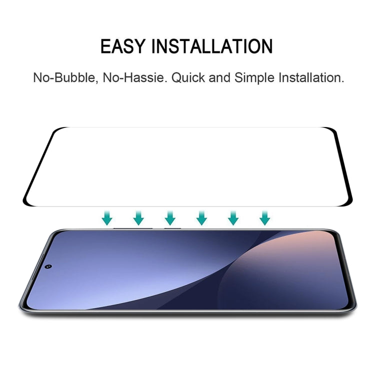 Full Glue 9H HD 3D Curved Edge Tempered Glass Film For Xiaomi 12X / 12(Black)