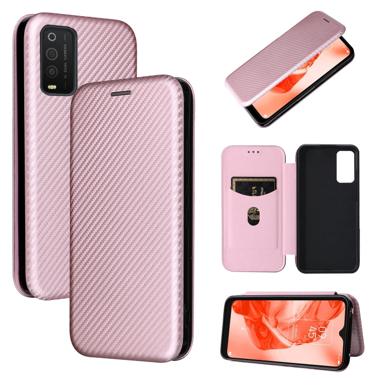 For TCL 205 Carbon Fiber Texture Horizontal Flip Leather Phone Case
