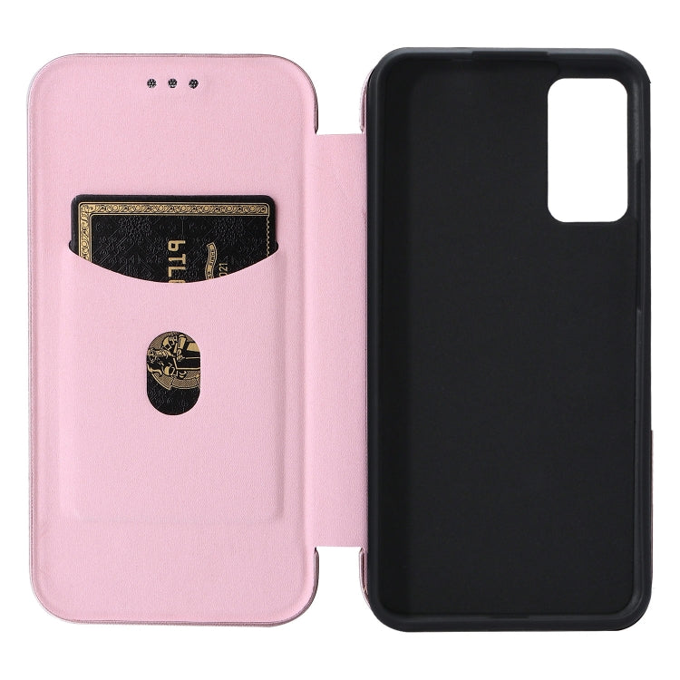 For TCL 205 Carbon Fiber Texture Horizontal Flip Leather Phone Case