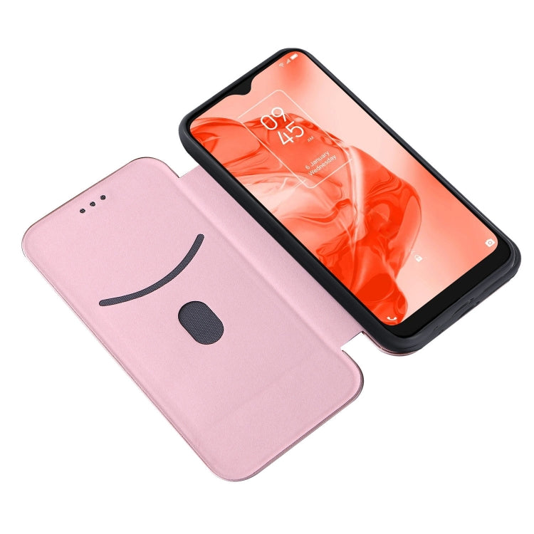 For TCL 205 Carbon Fiber Texture Horizontal Flip Leather Phone Case