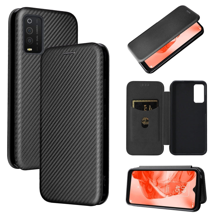 For TCL 205 Carbon Fiber Texture Horizontal Flip Leather Phone Case