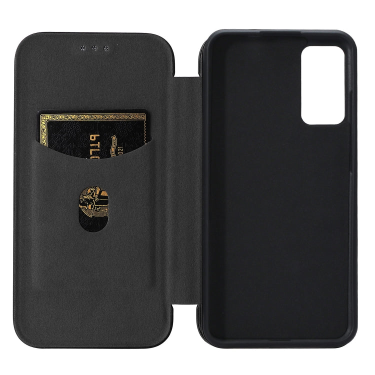For TCL 205 Carbon Fiber Texture Horizontal Flip Leather Phone Case