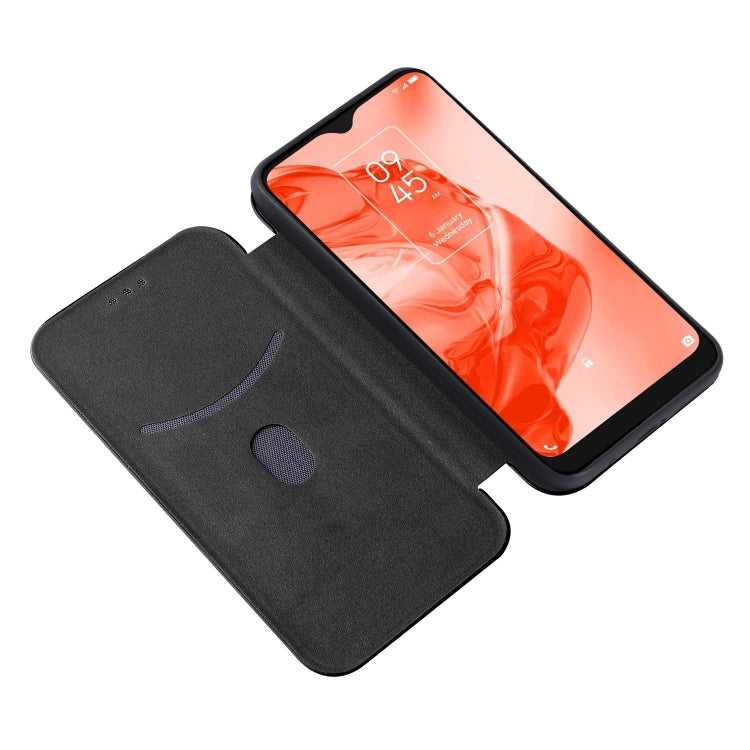 For TCL 205 Carbon Fiber Texture Horizontal Flip Leather Phone Case