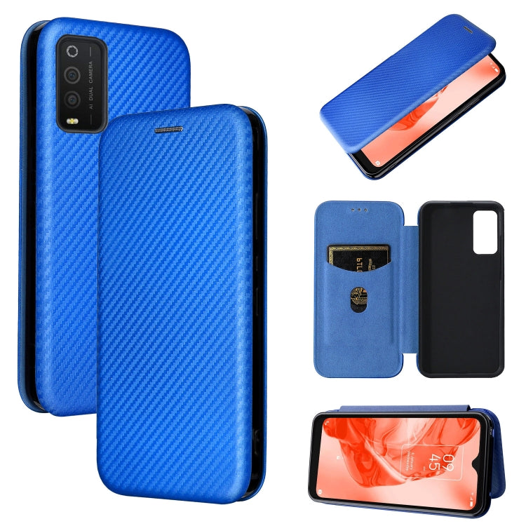 For TCL 205 Carbon Fiber Texture Horizontal Flip Leather Phone Case