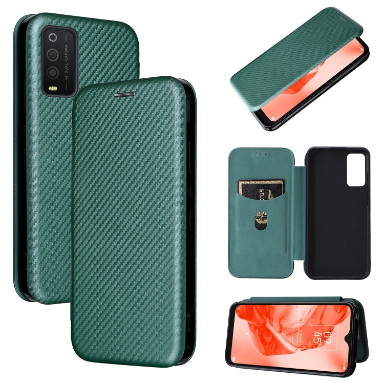 For TCL 205 Carbon Fiber Texture Horizontal Flip Leather Phone Case