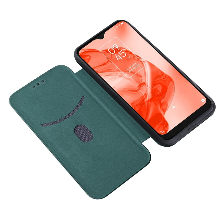 For TCL 205 Carbon Fiber Texture Horizontal Flip Leather Phone Case