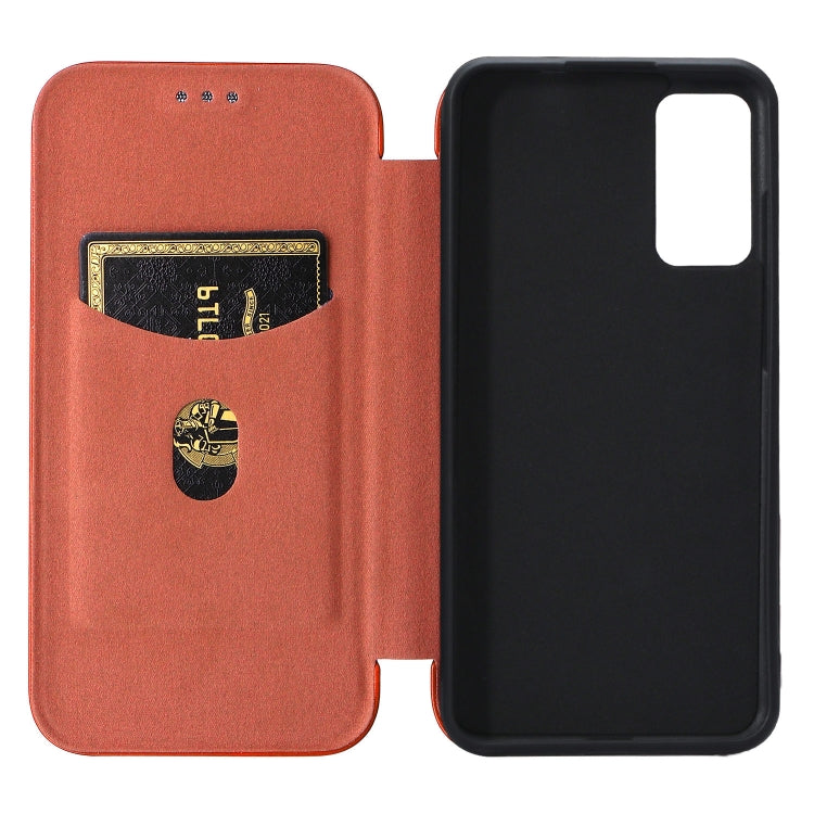 For TCL 205 Carbon Fiber Texture Horizontal Flip Leather Phone Case