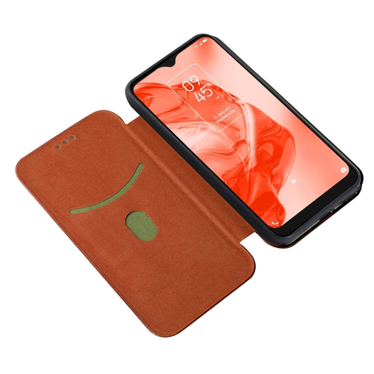 For TCL 205 Carbon Fiber Texture Horizontal Flip Leather Phone Case
