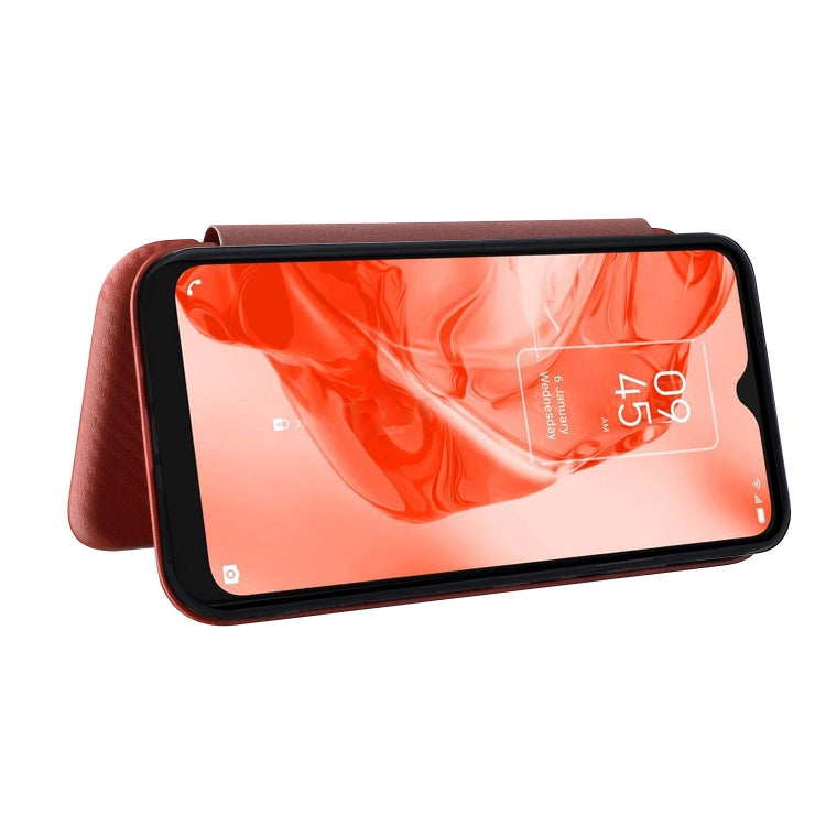 For TCL 205 Carbon Fiber Texture Horizontal Flip Leather Phone Case