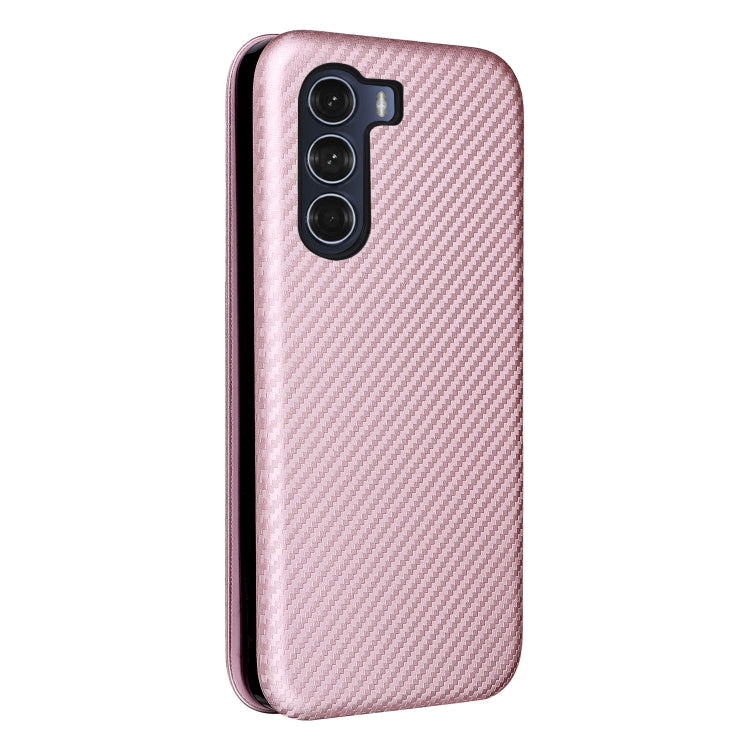 For Motorola Moto G200 5G / Edge S30 Carbon Fiber Texture Horizontal Flip Leather Phone Case