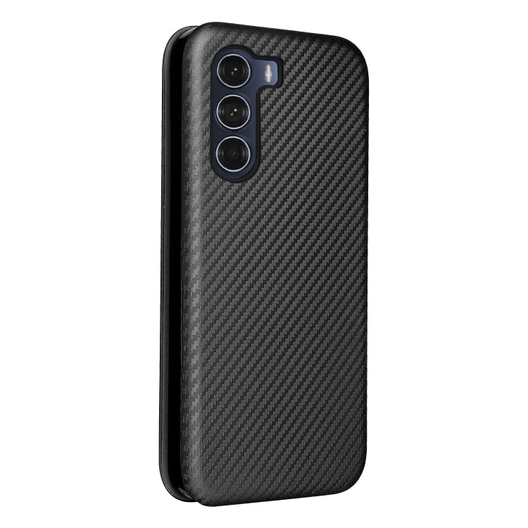 For Motorola Moto G200 5G / Edge S30 Carbon Fiber Texture Horizontal Flip Leather Phone Case
