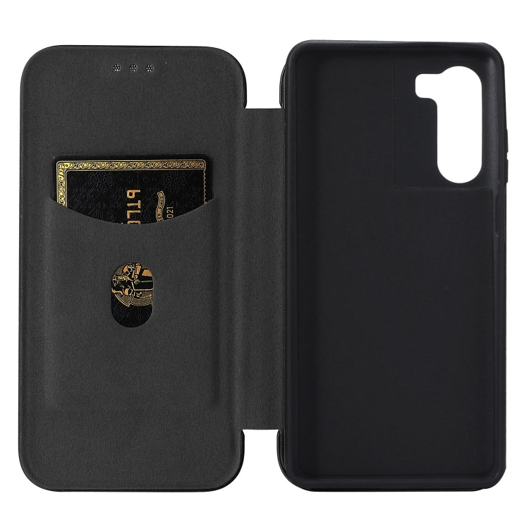 For Motorola Moto G200 5G / Edge S30 Carbon Fiber Texture Horizontal Flip Leather Phone Case