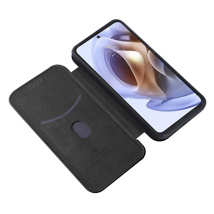 For Motorola Moto G200 5G / Edge S30 Carbon Fiber Texture Horizontal Flip Leather Phone Case