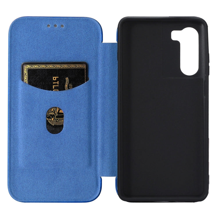 For Motorola Moto G200 5G / Edge S30 Carbon Fiber Texture Horizontal Flip Leather Phone Case